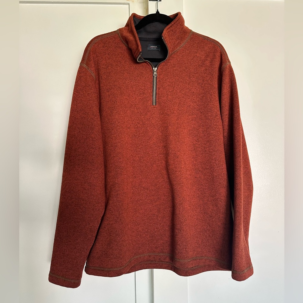Arrow Rust Quarter-Zip Pullover Sweater Size Large Outdoor Gorpcore